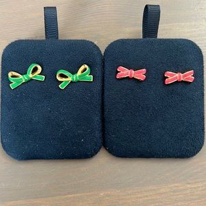 Kate Spade bow tie studs bundle
